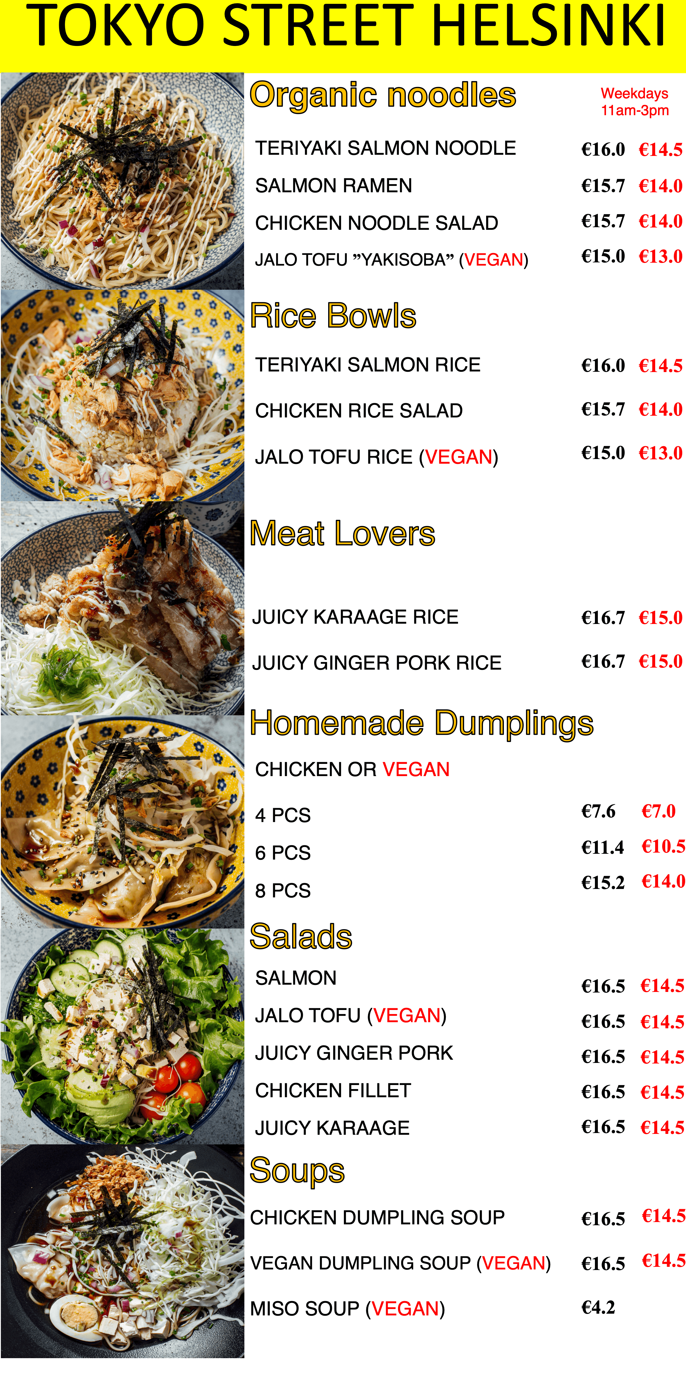 Tokyo Street Hietalahti full menu